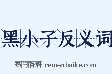 黑小子反义词是什么意思的图片
